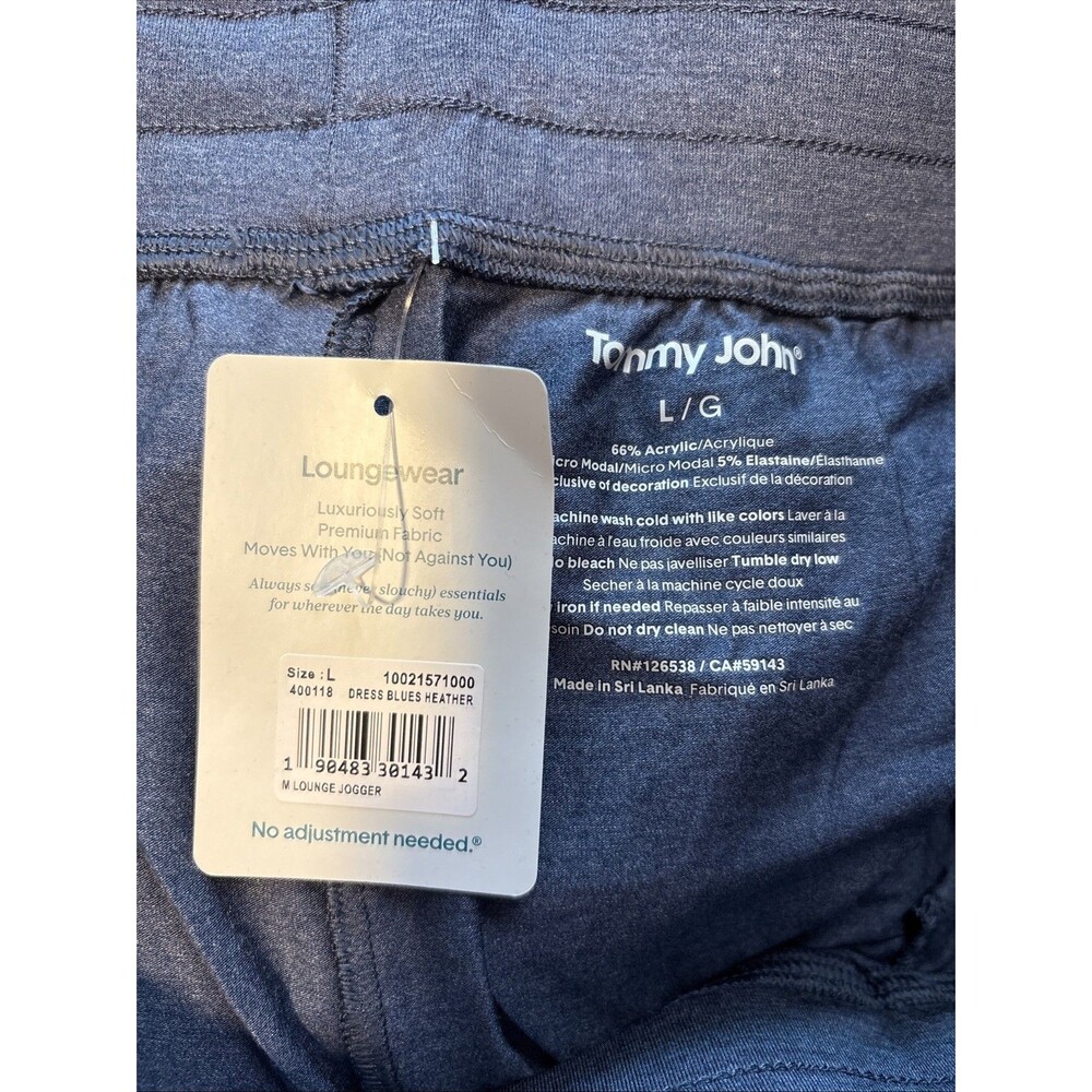 NEW NWT Tommy John Downtime Jogger Dress Blues Heather Lounge Pant Large - Picture 9 of 9